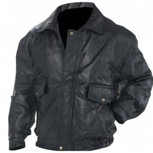 NWT Napoline Leather Outfitters Roman Rock Bomber Jacket in Black 2X